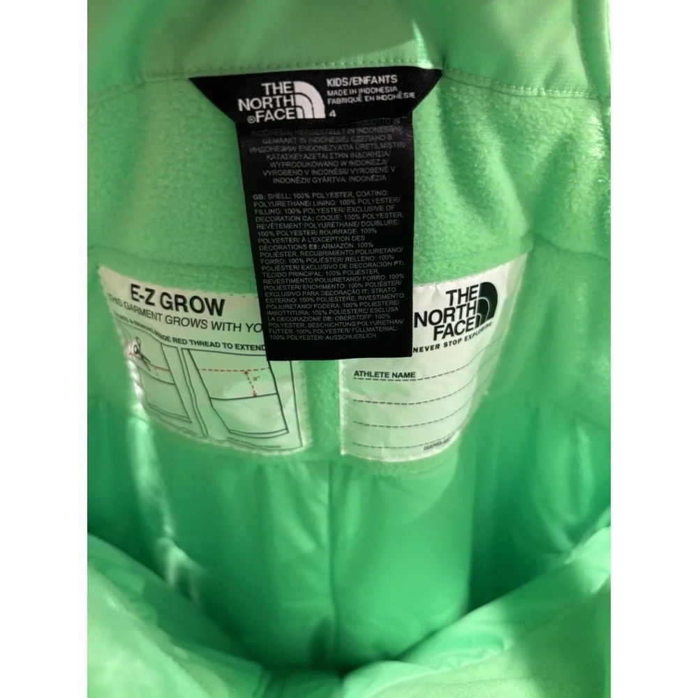 NWT The North Face Kid's Size 4 Freedom Insulated Bib CHLOROPHYLL GREEN Snowsuit